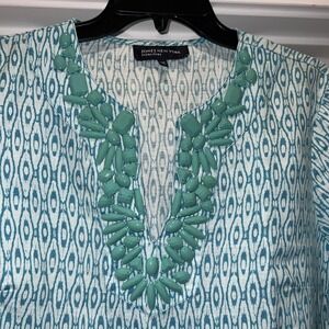 Jones NewYork~LARGE~embroidered tunic, Bead Embellished Linen
